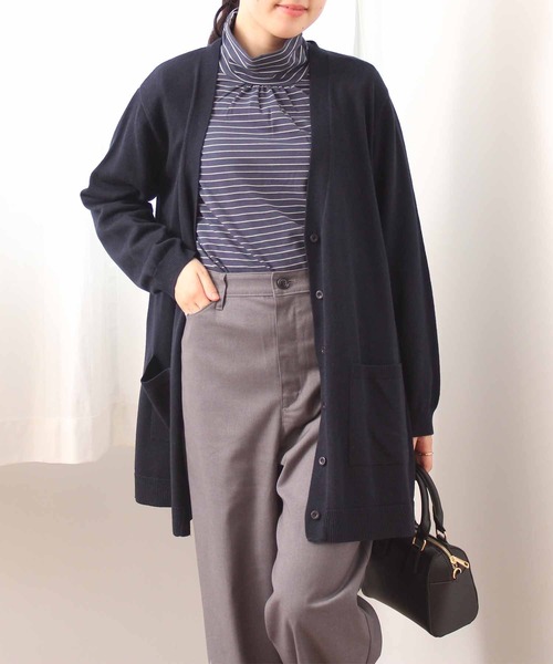 MB mint breeze(エムビーミントブリーズ)の「【L~5L 大きいサイズ】【プレスウォーム】 タートルネックT(Tシャツ/カットソー・レディース・ブラック×ホワイト/グレー/ネイビー/ブルー/グリーン/ブラック・3L/4L/5L/LL/L)」の17枚目の写真