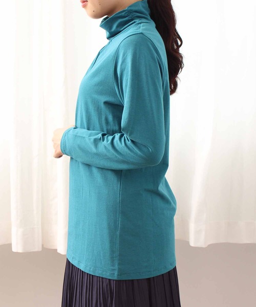 MB mint breeze(エムビーミントブリーズ)の「【L~5L 大きいサイズ】【プレスウォーム】 タートルネックT(Tシャツ/カットソー・レディース・ブラック×ホワイト/グレー/ネイビー/ブルー/グリーン/ブラック・3L/4L/5L/LL/L)」の11枚目の写真