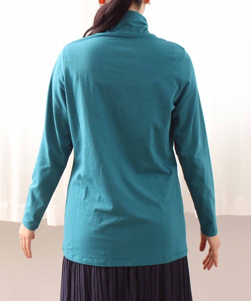 MB mint breeze(エムビーミントブリーズ)の「【L~5L 大きいサイズ】【プレスウォーム】 タートルネックT(Tシャツ/カットソー・レディース・ブラック×ホワイト/グレー/ネイビー/ブルー/グリーン/ブラック・3L/4L/5L/LL/L)」の12枚目の写真