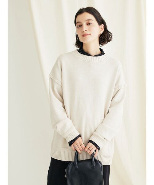 CRAFT STANDARD BOUTIQUE(クラフトスタンダードブティック)の「ガンジーニットプルオーバー(ニット/セーター・レディース・ネイビー/アイボリー/グリーン/ブルー/ブラック・FREE)」の7枚目の写真