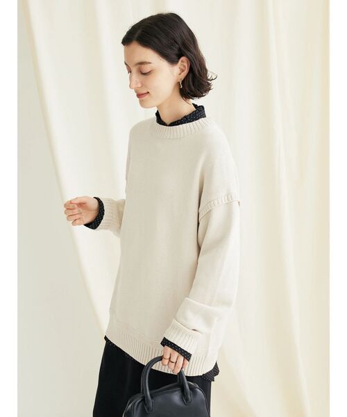 CRAFT STANDARD BOUTIQUE(クラフトスタンダードブティック)の「ガンジーニットプルオーバー(ニット/セーター・レディース・ネイビー/アイボリー/グリーン/ブルー/ブラック・FREE)」の9枚目の写真