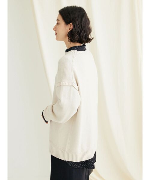 CRAFT STANDARD BOUTIQUE(クラフトスタンダードブティック)の「ガンジーニットプルオーバー(ニット/セーター・レディース・ネイビー/アイボリー/グリーン/ブルー/ブラック・FREE)」の10枚目の写真