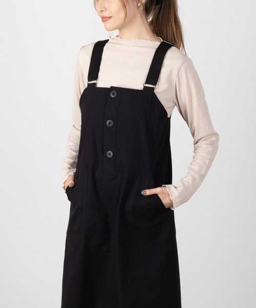 NAVY（ネイビー）の「ミリタリージャンパースカート（ジャンパースカート・レディース・ベージュ/カーキ/ブラック・M/L）」の6枚目の写真