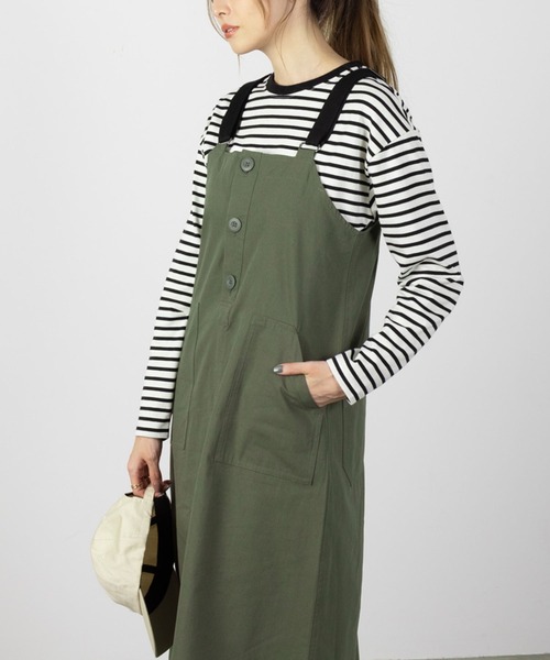 NAVY（ネイビー）の「ミリタリージャンパースカート（ジャンパースカート・レディース・ベージュ/カーキ/ブラック・M/L）」の9枚目の写真