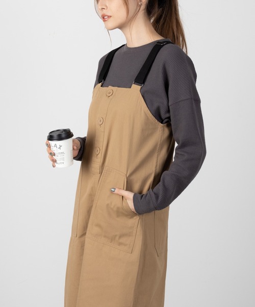 NAVY（ネイビー）の「ミリタリージャンパースカート（ジャンパースカート・レディース・ベージュ/カーキ/ブラック・M/L）」の10枚目の写真