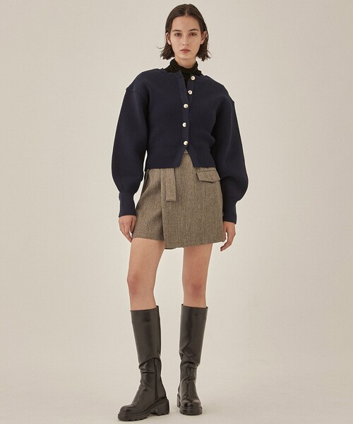 PUBLIC TOKYO（パブリックトウキョウ）の「フォルムスリーブニットカーディガン（カーディガン/ボレロ・レディース・アイボリー/ネイビー・FREE）」の9枚目の写真