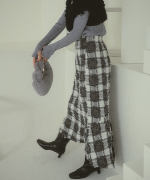 VANNIE U（ヴァニーユー）の「バックフレアスカート（スカート・レディース・チェック/ブラック・M/S）」の6枚目の写真