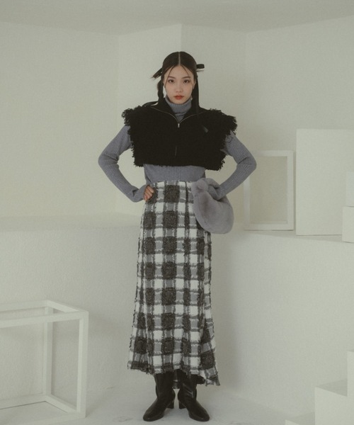VANNIE U（ヴァニーユー）の「バックフレアスカート（スカート・レディース・チェック/ブラック・M/S）」の9枚目の写真