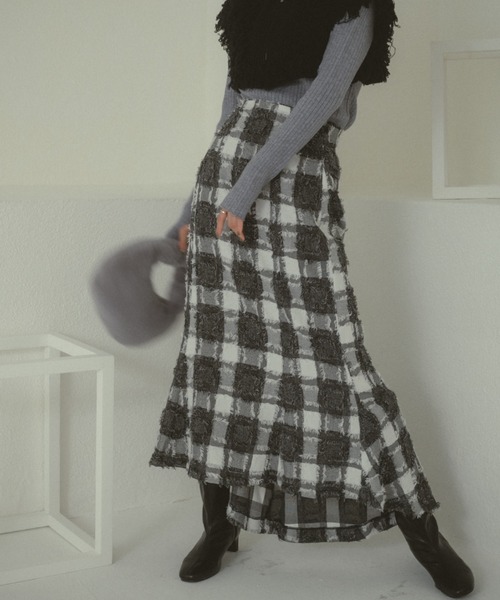 VANNIE U（ヴァニーユー）の「バックフレアスカート（スカート・レディース・チェック/ブラック・M/S）」の7枚目の写真