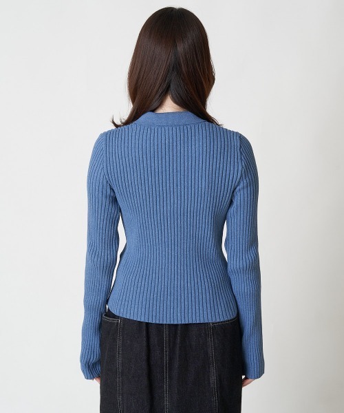 A de a.v.v（アードアー・ヴェ・ヴェ）の「襟付きWジップカーデ（カーディガン/ボレロ・レディース・ブラック/アイボリー/ブルー・39）」の11枚目の写真