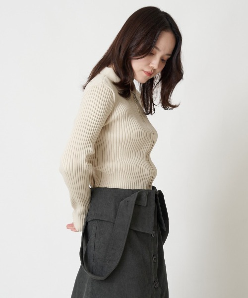 A de a.v.v（アードアー・ヴェ・ヴェ）の「襟付きWジップカーデ（カーディガン/ボレロ・レディース・ブラック/アイボリー/ブルー・39）」の17枚目の写真