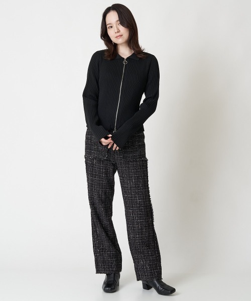 A de a.v.v（アードアー・ヴェ・ヴェ）の「襟付きWジップカーデ（カーディガン/ボレロ・レディース・ブラック/アイボリー/ブルー・39）」の14枚目の写真