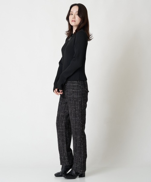 A de a.v.v（アードアー・ヴェ・ヴェ）の「襟付きWジップカーデ（カーディガン/ボレロ・レディース・ブラック/アイボリー/ブルー・39）」の10枚目の写真