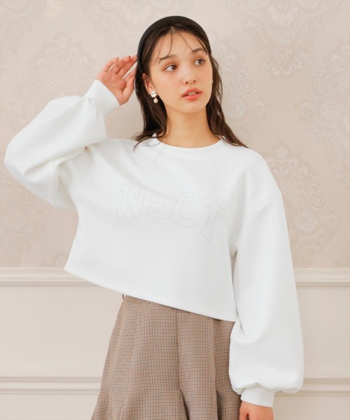 WILLSELECTION(ウィルセレクション)の「パール刺繍カットプルオーバー(Tシャツ/カットソー・レディース・オフホワイト/サックスブルー/ブラック/ピンク・MEDIUM)」の5枚目の写真