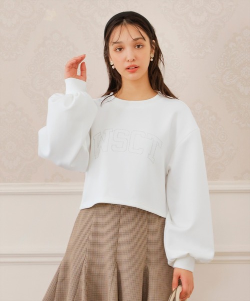 WILLSELECTION(ウィルセレクション)の「パール刺繍カットプルオーバー(Tシャツ/カットソー・レディース・オフホワイト/サックスブルー/ブラック/ピンク・MEDIUM)」の6枚目の写真