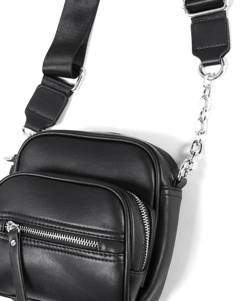 Figments（フィグメンツ）の「エコレザーショルダーバッグ（ショルダーバッグ・レディース・ブラック・FREE）」の9枚目の写真