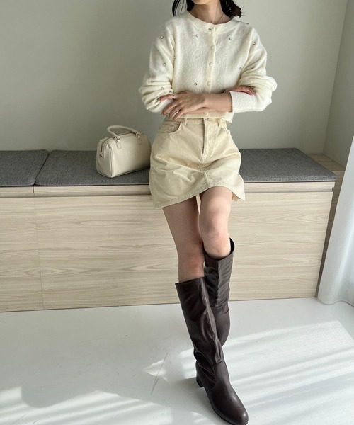 one after another NICE CLAUP(ワンアフターアナザーナイスクラップ)の「キラキラビジューニット(ニット/セーター・レディース・ピンク/オフホワイト/グレー/ブラック・FREE)」の8枚目の写真