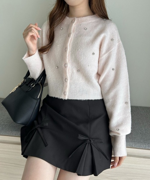 one after another NICE CLAUP(ワンアフターアナザーナイスクラップ)の「キラキラビジューニット(ニット/セーター・レディース・ピンク/オフホワイト/グレー/ブラック・FREE)」の22枚目の写真