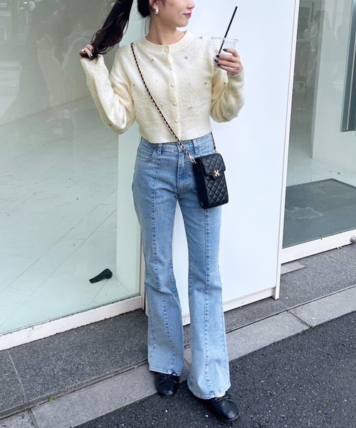 one after another NICE CLAUP(ワンアフターアナザーナイスクラップ)の「キラキラビジューニット(ニット/セーター・レディース・ピンク/オフホワイト/グレー/ブラック・FREE)」の11枚目の写真