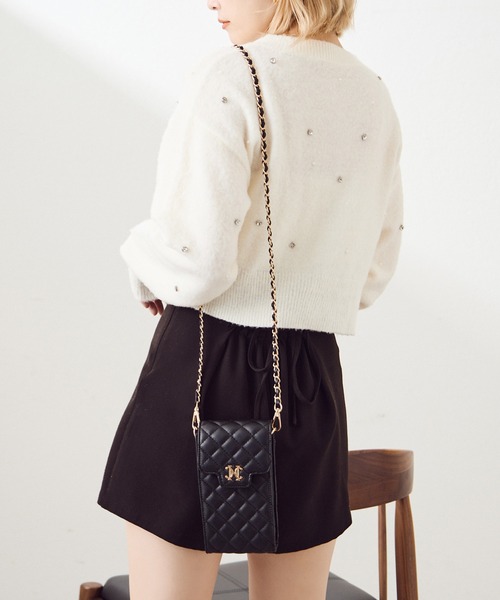 one after another NICE CLAUP(ワンアフターアナザーナイスクラップ)の「キラキラビジューニット(ニット/セーター・レディース・ピンク/オフホワイト/グレー/ブラック・FREE)」の12枚目の写真