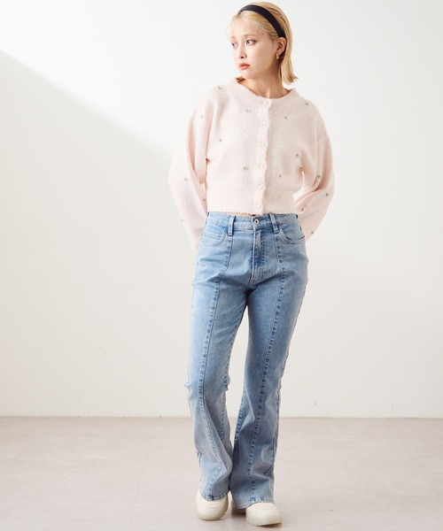 one after another NICE CLAUP(ワンアフターアナザーナイスクラップ)の「キラキラビジューニット(ニット/セーター・レディース・ピンク/オフホワイト/グレー/ブラック・FREE)」の20枚目の写真