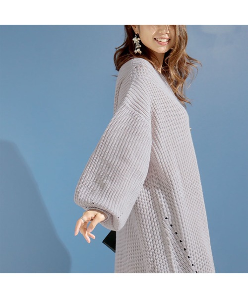 GOLDJAPAN(ゴールドジャパン)の「ロング丈ニットワンピース【大きいサイズ対応】(ワンピース・レディース・ベージュ/ブラック・4L/3L)」の11枚目の写真