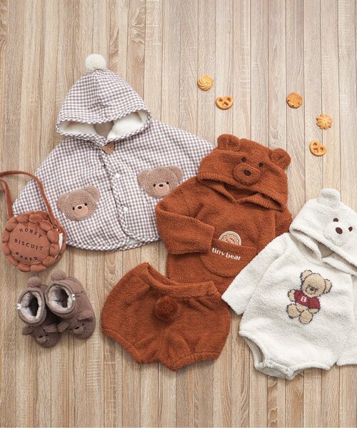 apres les cours(アプレレクール)の「tiny bear ビスケットポシェット(ショルダーバッグ・キッズ・ブラウン・FREE)」の4枚目の写真