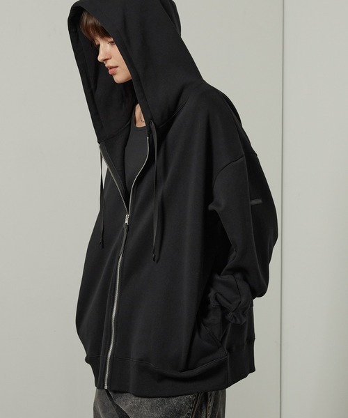 セール】【Alfred Alex】Rubber Logo Zip Hoodie/ラバーロゴ