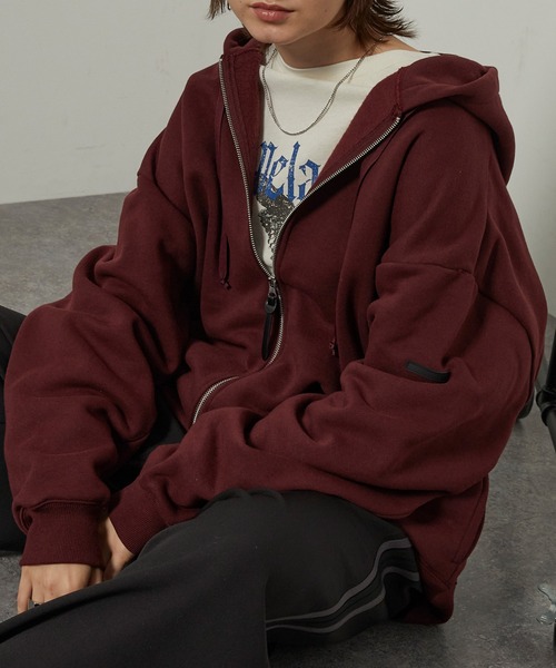 セール】【Alfred Alex】Rubber Logo Zip Hoodie/ラバーロゴ