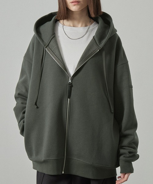 セール】【Alfred Alex】Rubber Logo Zip Hoodie/ラバーロゴ