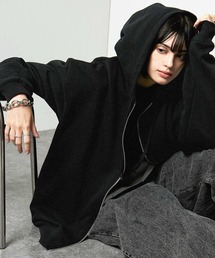 Alfred Alex（アルフレッドアレックス）の「【Alfred Alex】Rubber Logo Zip Hoodie ラバーロゴ フルジップパーカー（パーカー）」