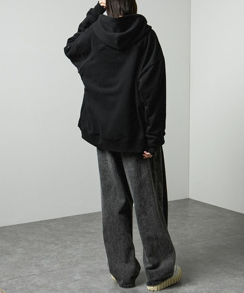 セール】【Alfred Alex】Rubber Logo Zip Hoodie/ラバーロゴ