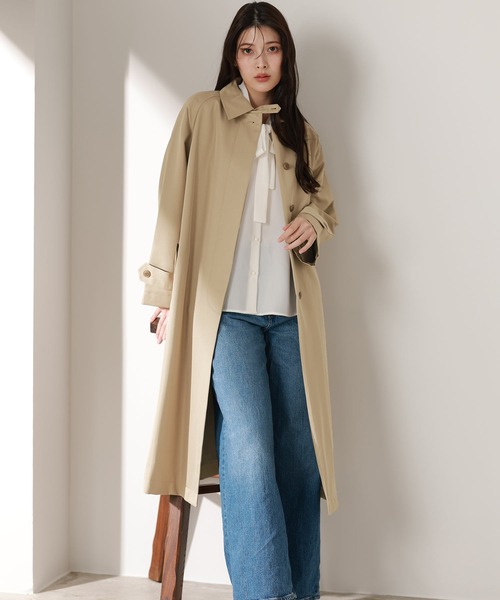 Filomo（フィローモ）の「[Filomo]ロングコート 弱はっ水（トレンチコート・レディース・キャメル/ネイビー/ブラック/ベージュ・103/110）」の22枚目の写真