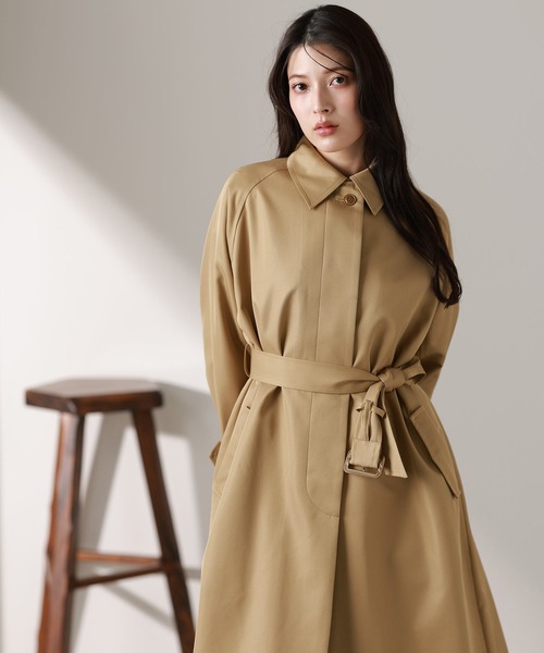 Filomo（フィローモ）の「[Filomo]ロングコート 弱はっ水（トレンチコート・レディース・キャメル/ネイビー/ブラック/ベージュ・103/110）」の5枚目の写真