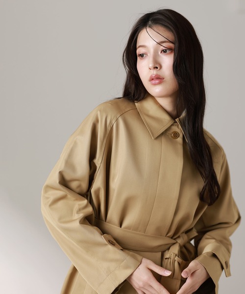 Filomo（フィローモ）の「[Filomo]ロングコート 弱はっ水（トレンチコート・レディース・キャメル/ネイビー/ブラック/ベージュ・103/110）」の6枚目の写真