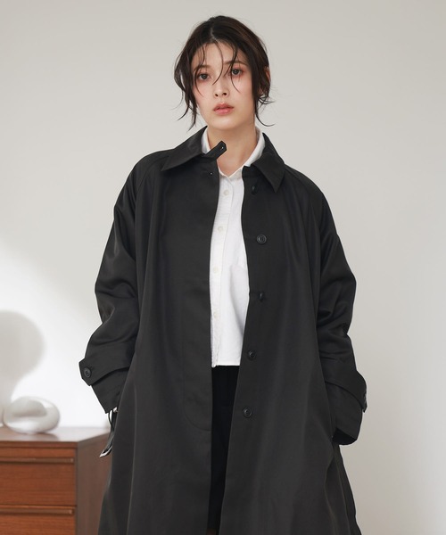 Filomo（フィローモ）の「[Filomo]ロングコート 弱はっ水（トレンチコート・レディース・キャメル/ネイビー/ブラック/ベージュ・103/110）」の9枚目の写真