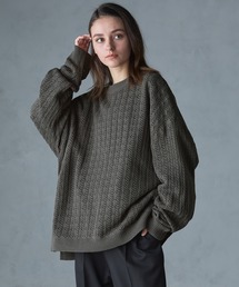 SERACE | 【SERACE】Oversize openwork sheer knit / オーバーサイズ透かし編みシアーニット(ニット/セーター)