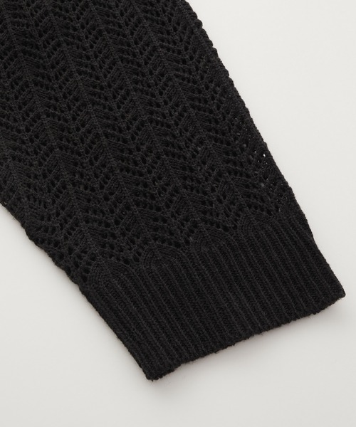 SERACE（セラス）の「【SERACE】Oversize openwork sheer knit / オーバーサイズ透かし編みシアーニット（ニット/セーター・メンズ・チャコールグレー/ブラック/アイボリー/ダークブルー/ブラウン・M/L/S）」の13枚目の写真