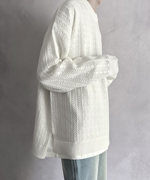 SERACE（セラス）の「【SERACE】Oversize openwork sheer knit