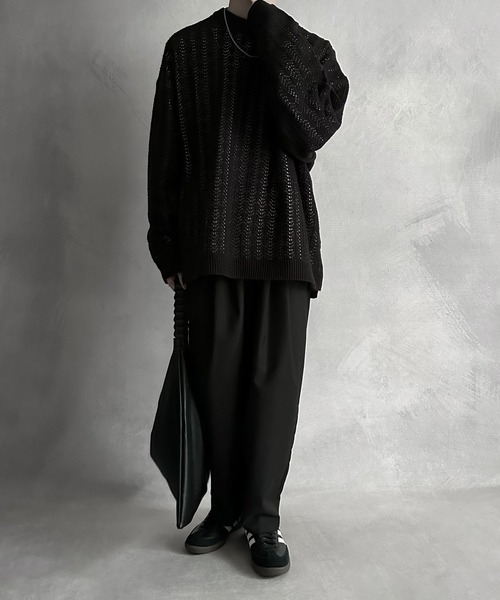 SERACE オーバーサイズ ニットセーター グレー/ブラック SERACE オーバーサイズ ニットセーター グレー/ブラック