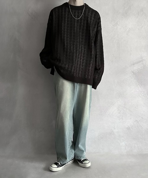 SERACE（セラス）の「【SERACE】Oversize openwork sheer knit