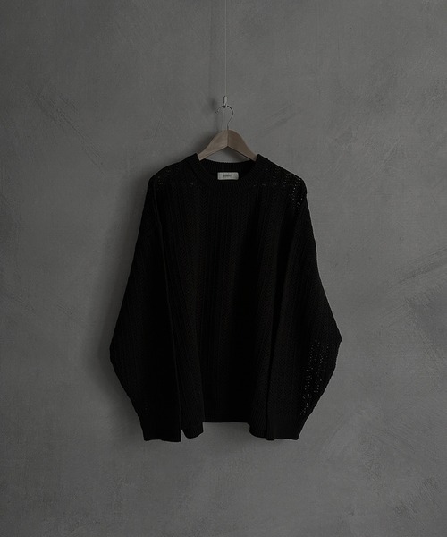 SERACE オーバーサイズ ニットセーター グレー/ブラック SERACE セーター ニット 「SERACE」Loose silhouette crash