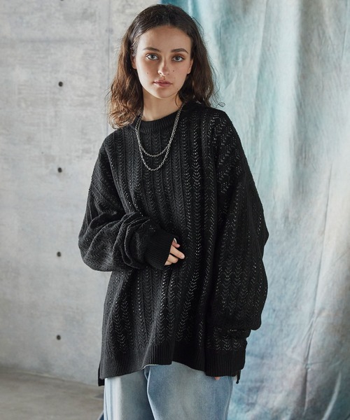 SERACE】Oversize openwork sheer knit / オーバーサイズ透かし編み