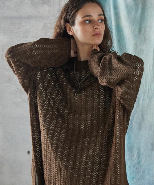 2025年冬【法人向けお歳暮】 SERACE】Oversize openwork オーバーサイズ透かし / knit sheer イヤリング・ノンホールピアス