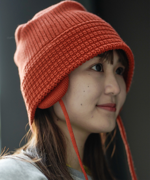 JOINT WORKS(ジョイントワークス)の「【RACAL / ラカル】Ear Knit Bucket Hat(ニットキャップ/ビーニー・メンズ・チャコールグレー/ブラック/オレンジ・FREE)」の5枚目の写真