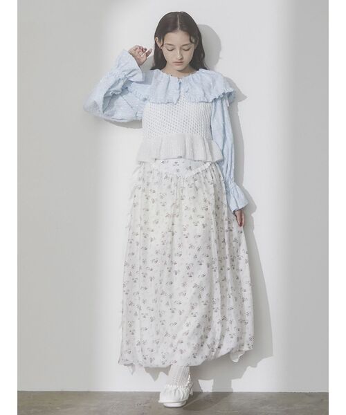 merry jenny（メリージェニー）の「petit flowerバルーンスカート（スカート・レディース・オフホワイト/ピンク・FREE）」の13枚目の写真