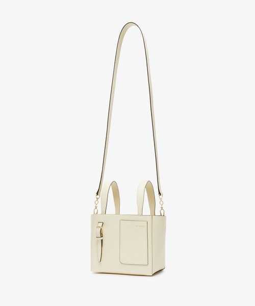 美品　Valextra バケットバッグ マイクロ ショルダー ホワイト Valextra（ヴァレクストラ）の「バケットバッグ マイクロ