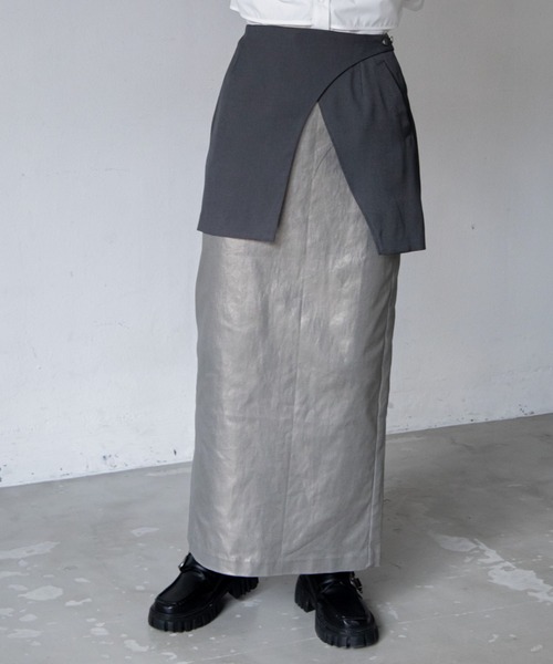 VACANCY（ヴァカンシー）の「メタリックレイヤードスカート（スカート・レディース・ゴールド/ブラック・SMALL/MEDIUM/LARGE）」の22枚目の写真