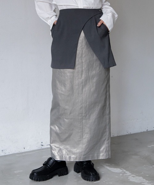 VACANCY（ヴァカンシー）の「メタリックレイヤードスカート（スカート・レディース・ゴールド/ブラック・SMALL/MEDIUM/LARGE）」の15枚目の写真