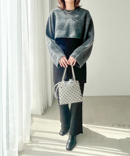 LOWRYS FARM（ローリーズファーム）の「ボレロ＊レイヤードキャミ３Ｐ　971119（つなぎ/オールインワン・レディース・ブラック/ブラウン/イエロー・FREE）」の6枚目の写真